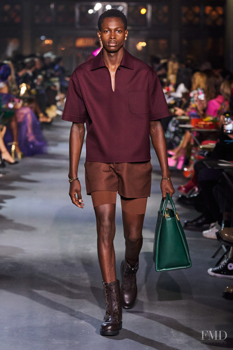 Djibril NDiaye featured in  the Valentino fashion show for Spring/Summer 2022