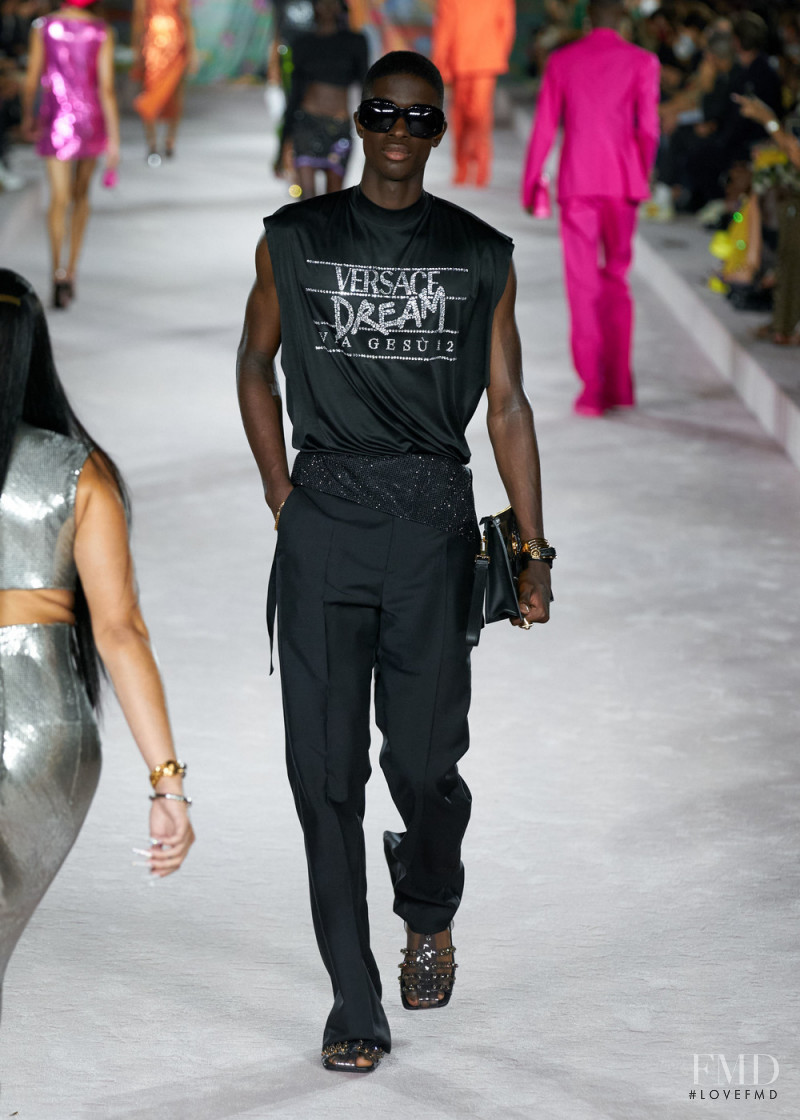 Tidiane D featured in  the Versace fashion show for Spring/Summer 2022