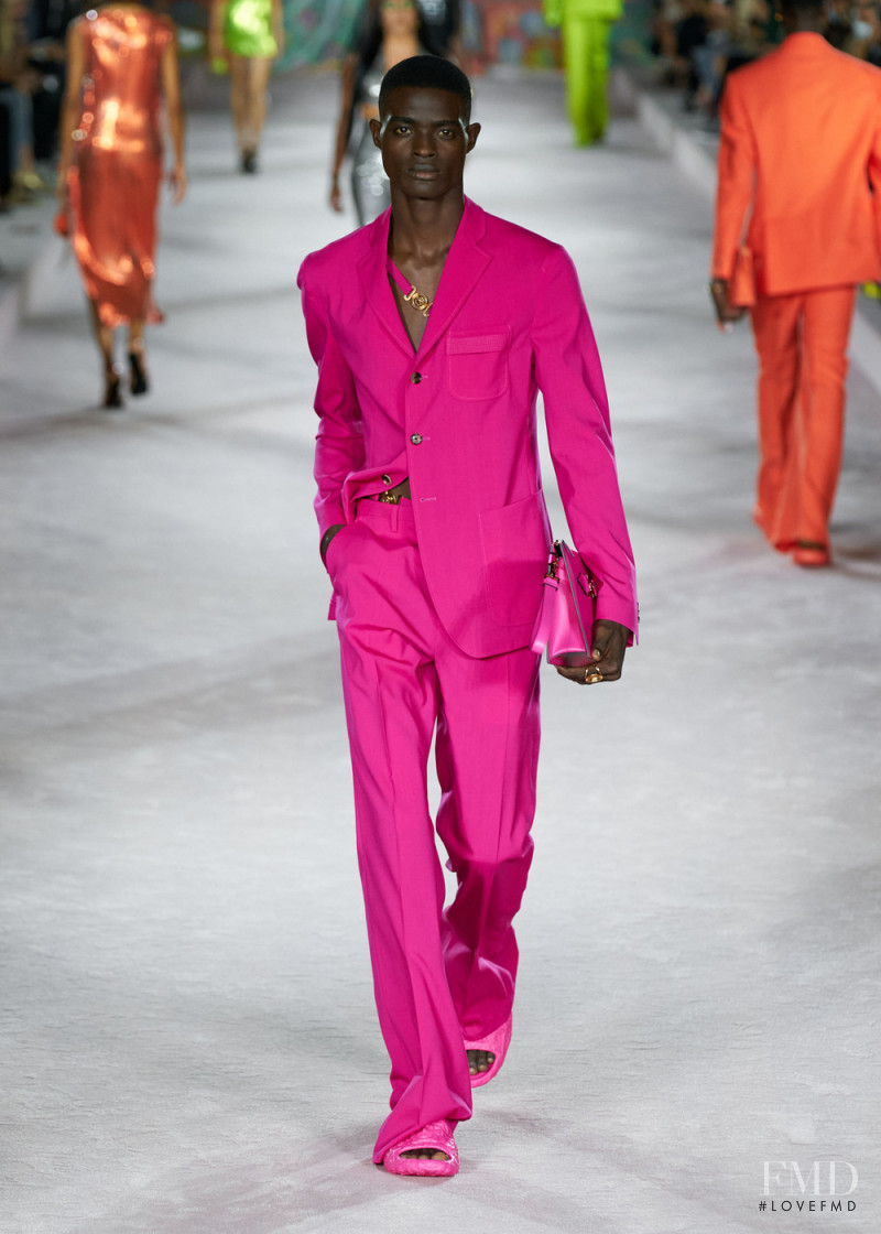 Kelvin Adewole featured in  the Versace fashion show for Spring/Summer 2022