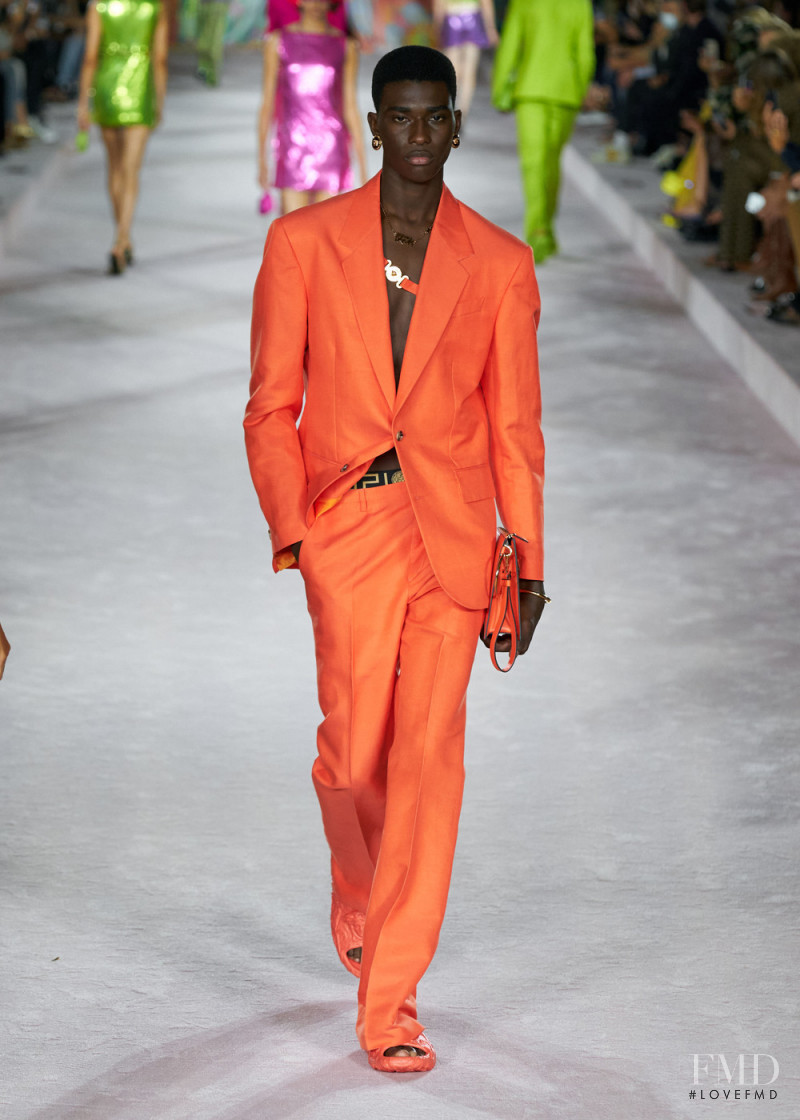 Lamine Faty featured in  the Versace fashion show for Spring/Summer 2022