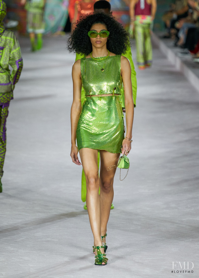 Raynara Negrine featured in  the Versace fashion show for Spring/Summer 2022
