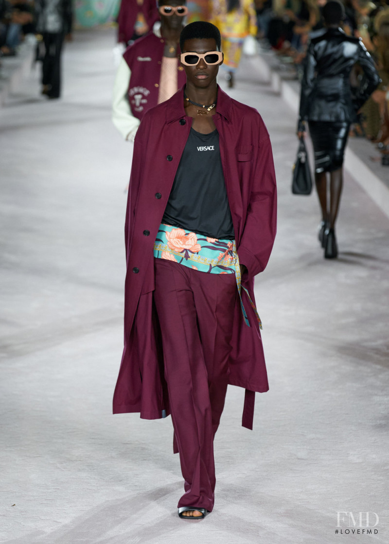 Lamine Faty featured in  the Versace fashion show for Spring/Summer 2022