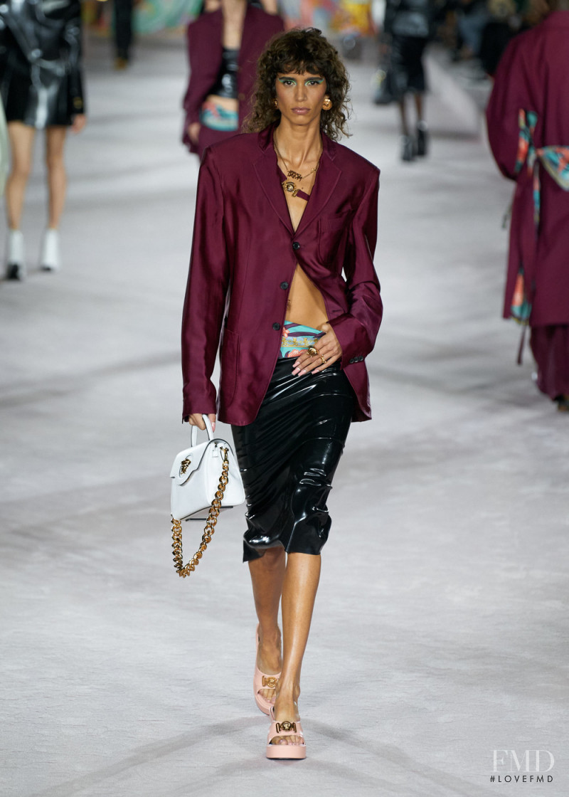 Mica Arganaraz featured in  the Versace fashion show for Spring/Summer 2022