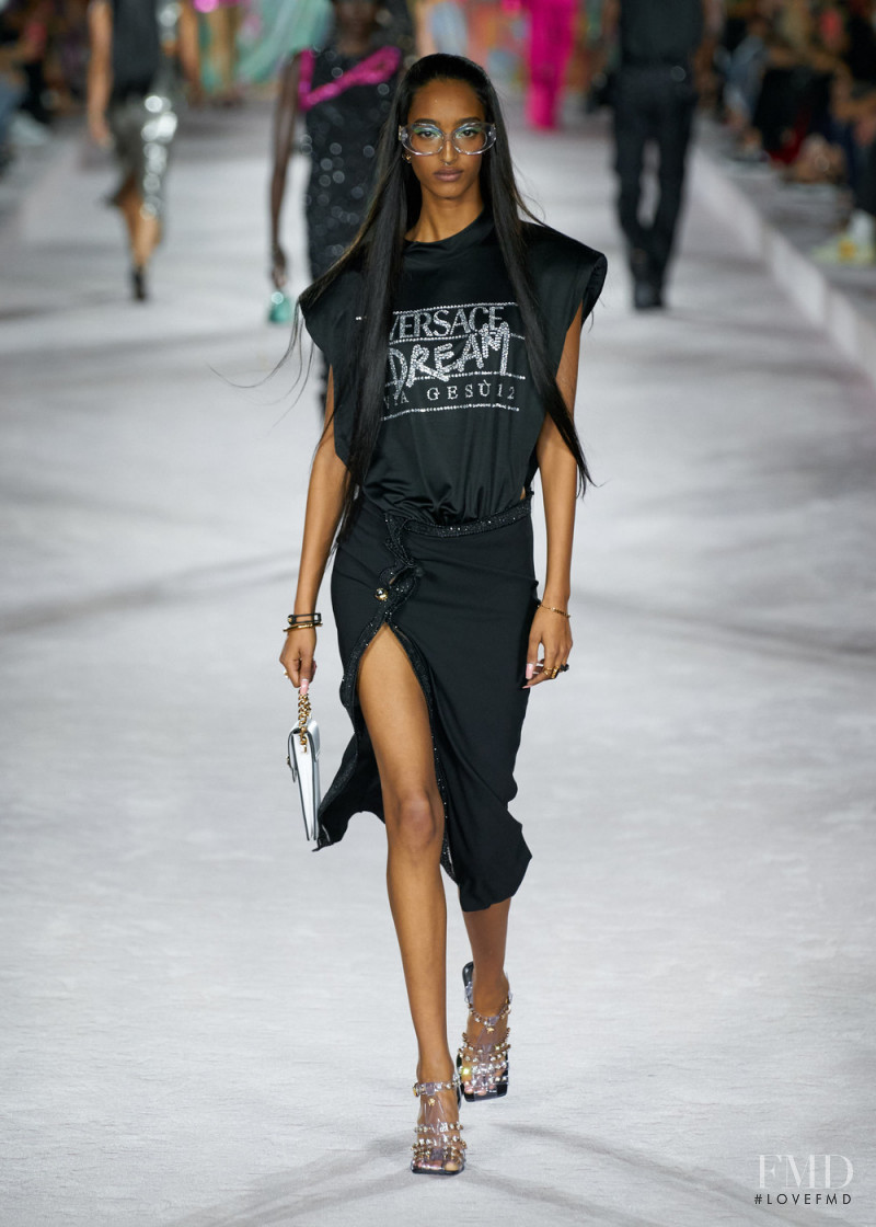 Mona Tougaard featured in  the Versace fashion show for Spring/Summer 2022