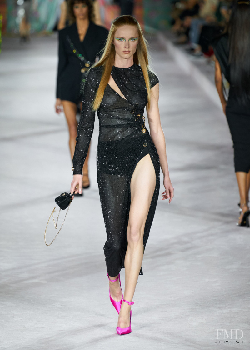 Rianne Van Rompaey featured in  the Versace fashion show for Spring/Summer 2022