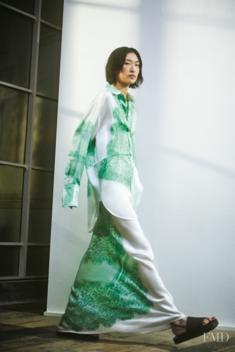 Chu Wong featured in  the Victoria Beckham fashion show for Spring/Summer 2022