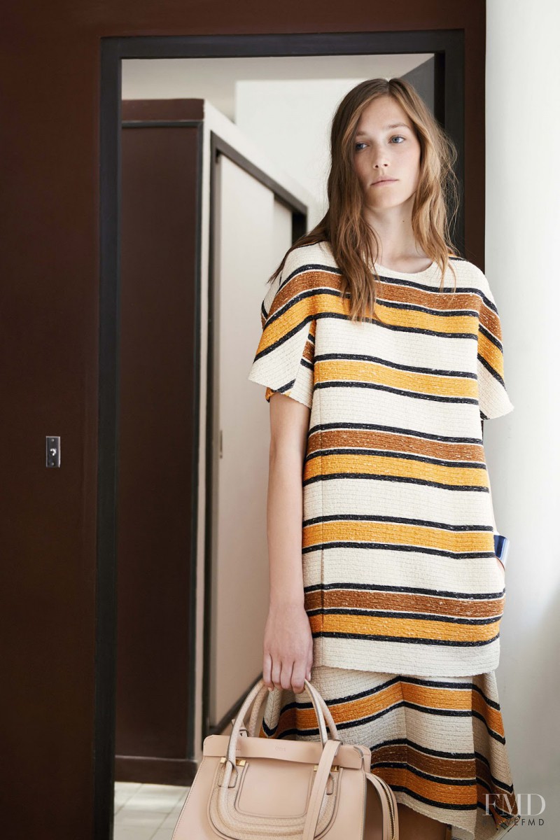 Joséphine Le Tutour featured in  the Chloe fashion show for Resort 2015