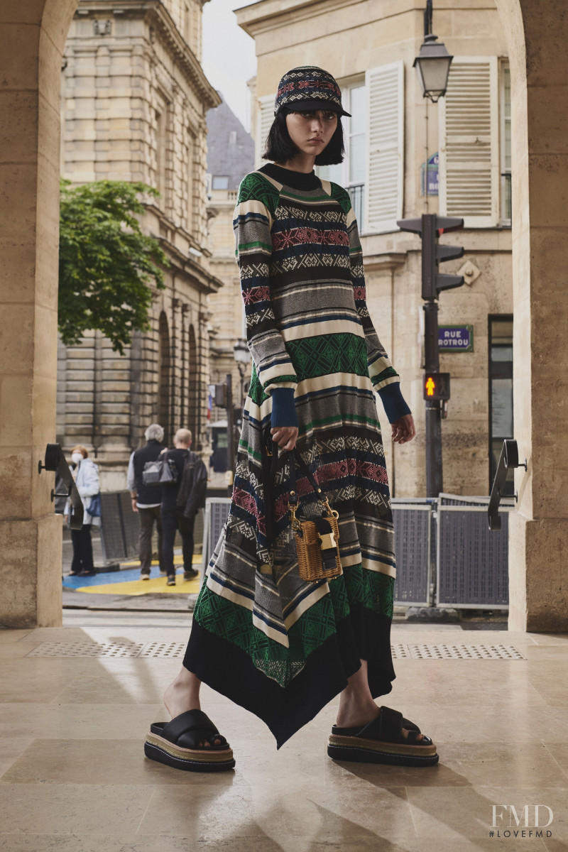 Sofia Steinberg featured in  the Sacai lookbook for Resort 2022