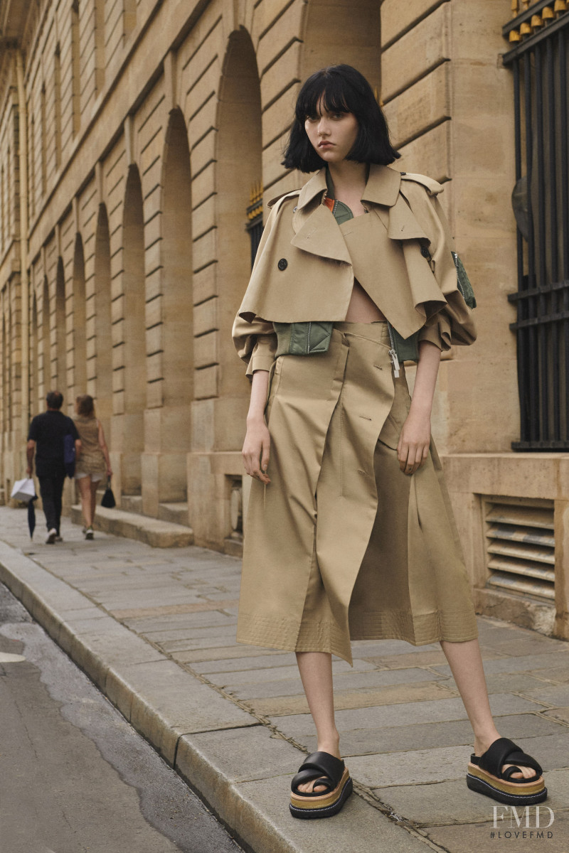 Sofia Steinberg featured in  the Sacai lookbook for Resort 2022