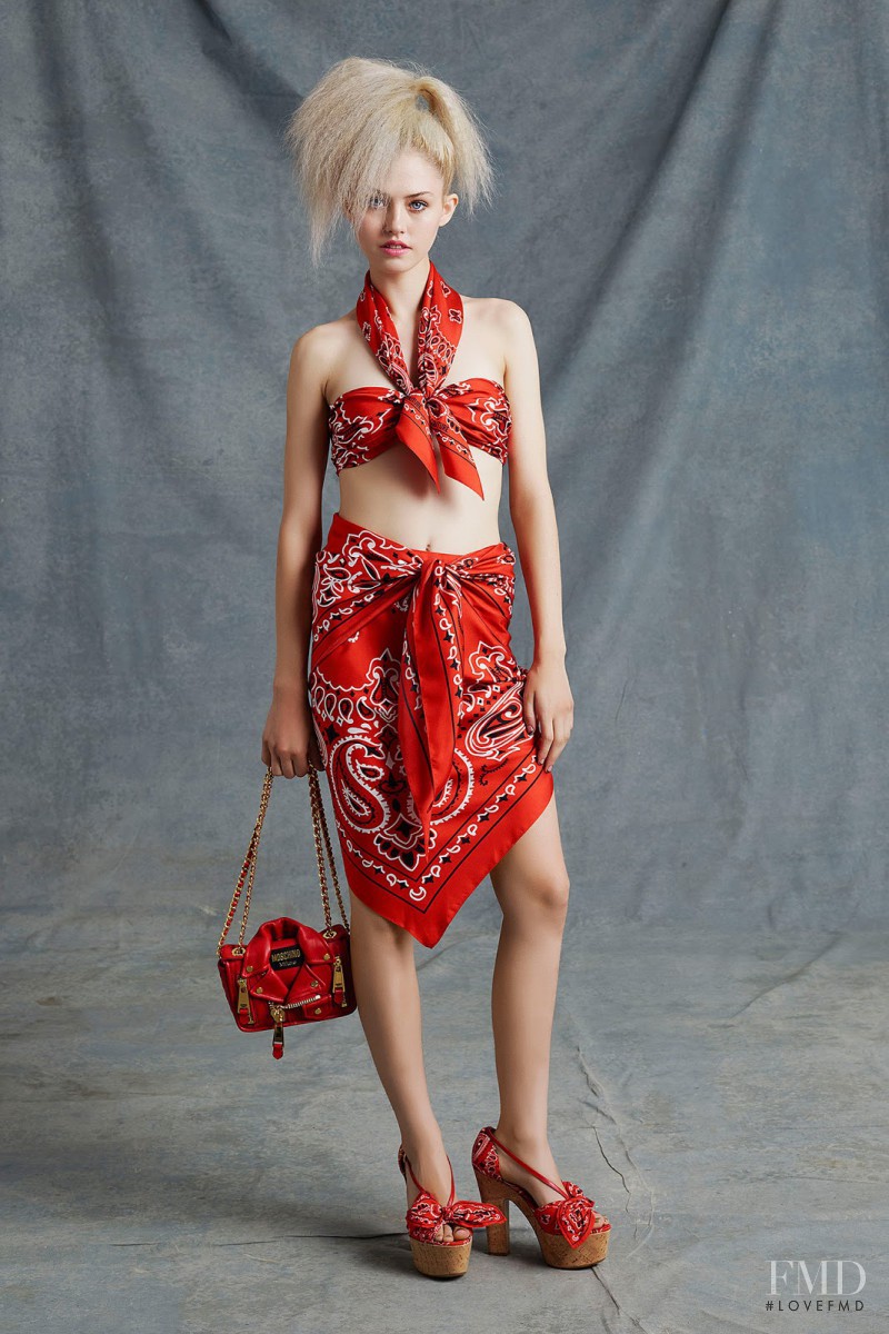 Charlotte Free featured in  the Moschino fashion show for Resort 2015