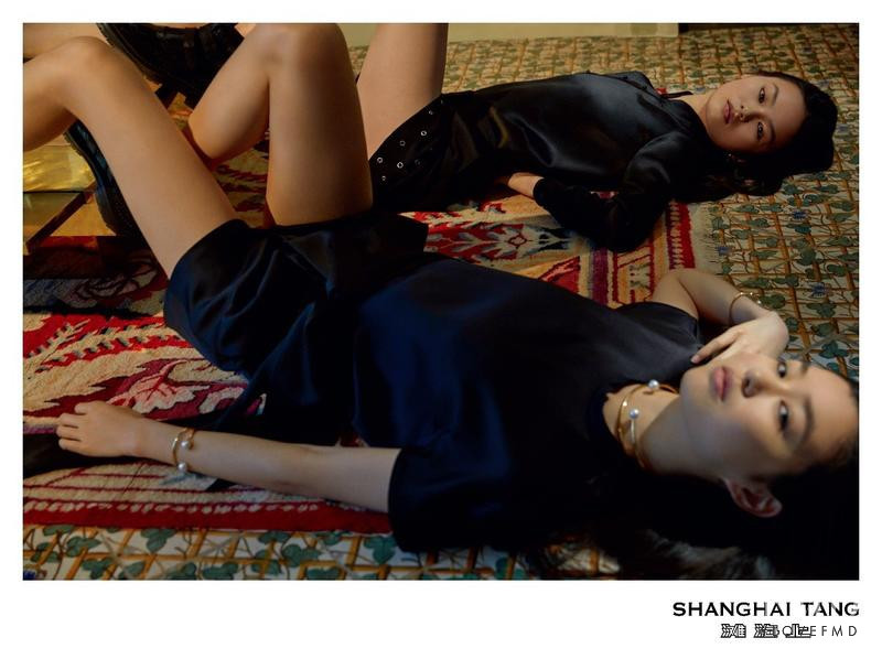 Cong He featured in  the Shanghai Tang advertisement for Spring/Summer 2018
