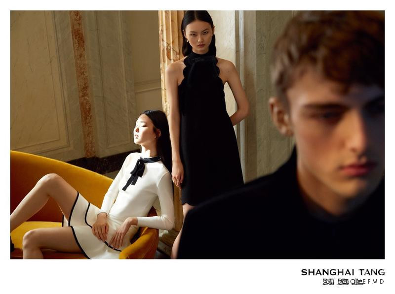 Cong He featured in  the Shanghai Tang advertisement for Spring/Summer 2018