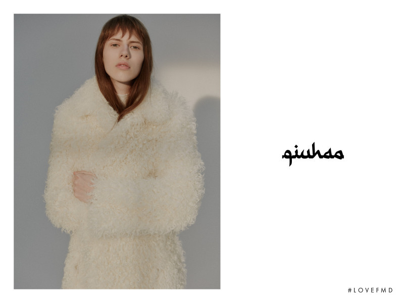 Dasha Shevik featured in  the Qiu Hao advertisement for Autumn/Winter 2018