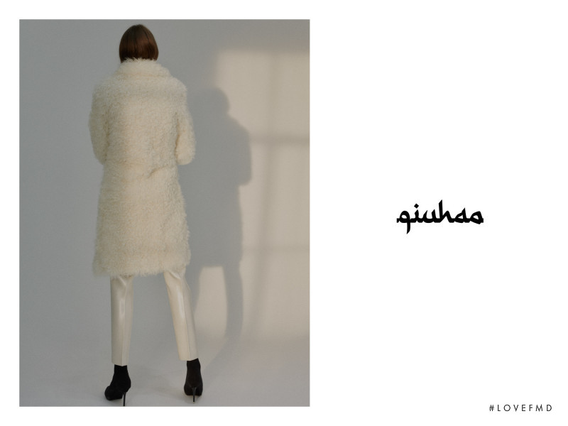 Dasha Shevik featured in  the Qiu Hao advertisement for Autumn/Winter 2018