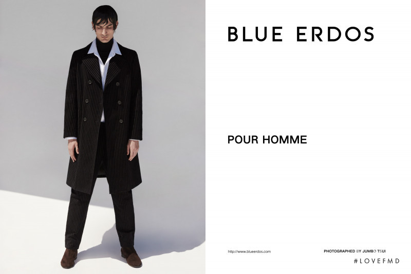 Luca Lemaire featured in  the Blue Erdos advertisement for Autumn/Winter 2018