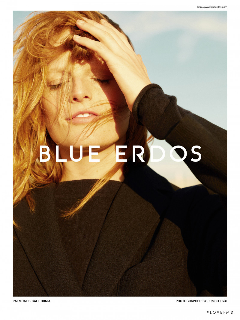 Hanne Gaby Odiele featured in  the Blue Erdos advertisement for Autumn/Winter 2018