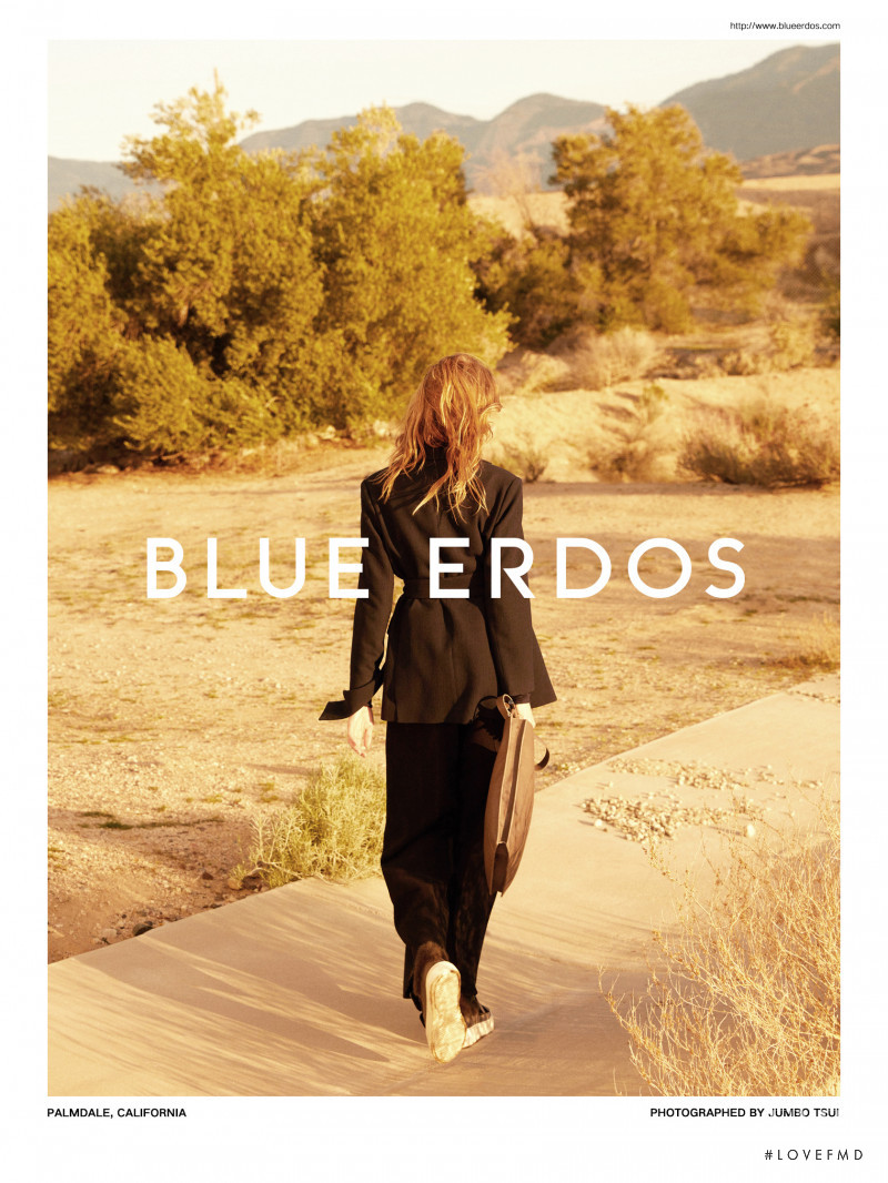 Hanne Gaby Odiele featured in  the Blue Erdos advertisement for Autumn/Winter 2018