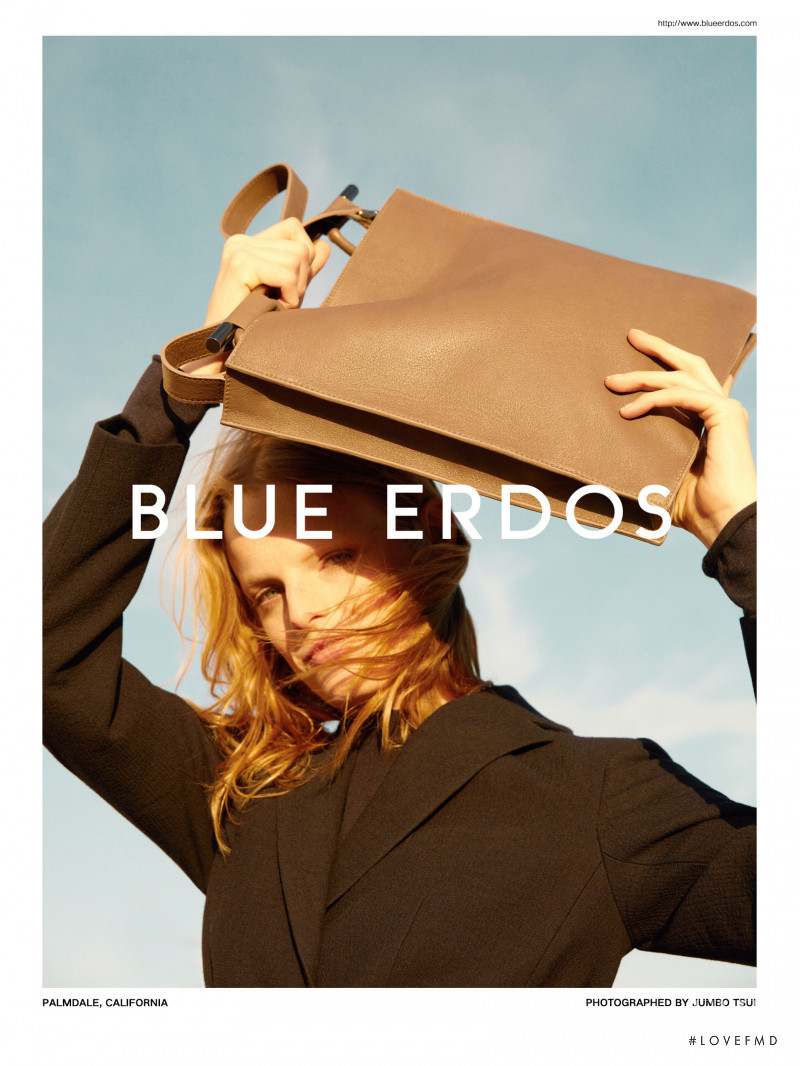 Hanne Gaby Odiele featured in  the Blue Erdos advertisement for Autumn/Winter 2018