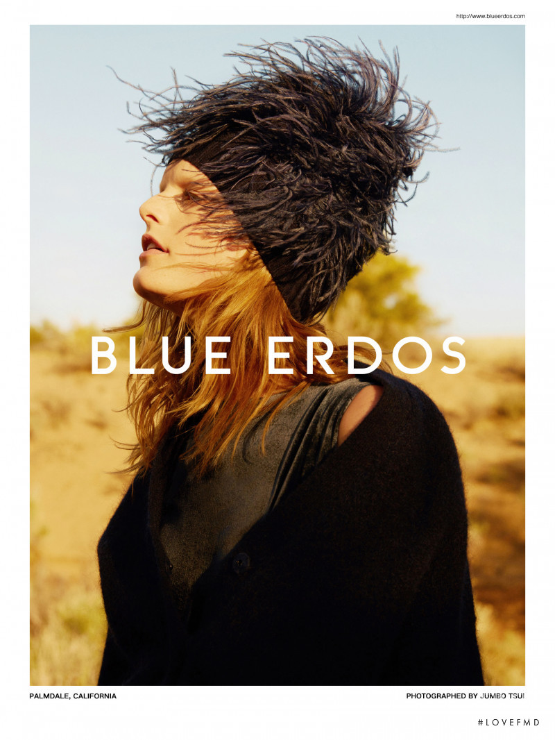 Hanne Gaby Odiele featured in  the Blue Erdos advertisement for Autumn/Winter 2018