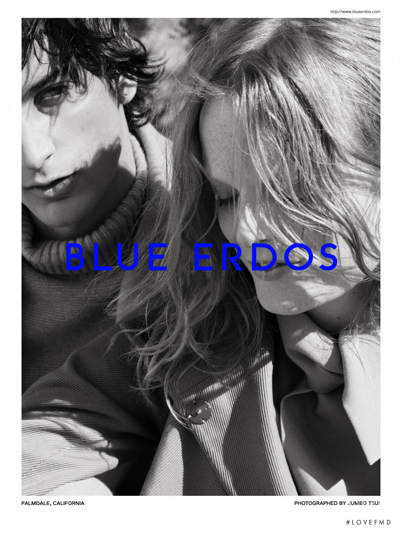 Hanne Gaby Odiele featured in  the Blue Erdos advertisement for Autumn/Winter 2018