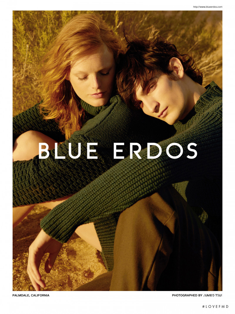 Hanne Gaby Odiele featured in  the Blue Erdos advertisement for Autumn/Winter 2018