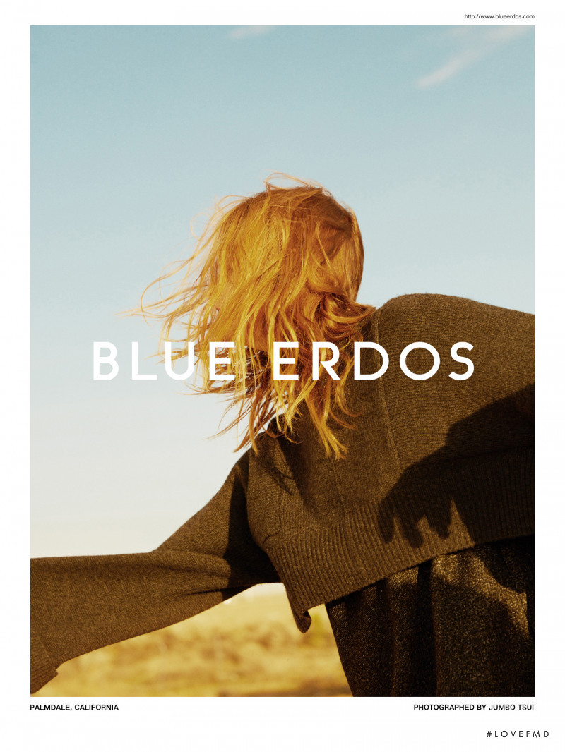Hanne Gaby Odiele featured in  the Blue Erdos advertisement for Autumn/Winter 2018
