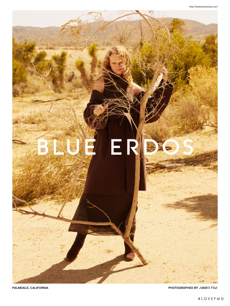 Hanne Gaby Odiele featured in  the Blue Erdos advertisement for Autumn/Winter 2018