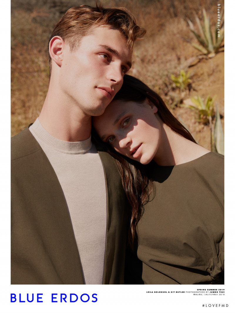 Kit Butler featured in  the Blue Erdos advertisement for Spring/Summer 2019