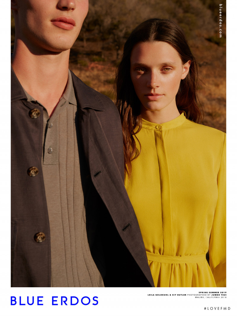 Kit Butler featured in  the Blue Erdos advertisement for Spring/Summer 2019