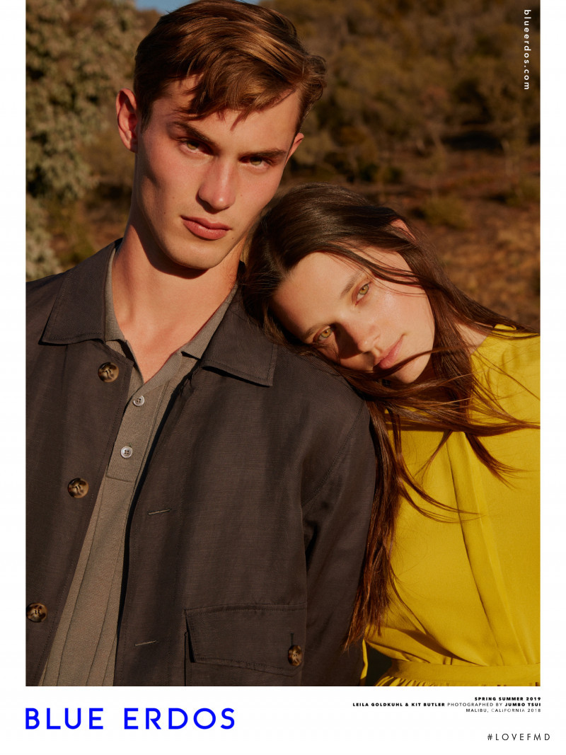 Kit Butler featured in  the Blue Erdos advertisement for Spring/Summer 2019