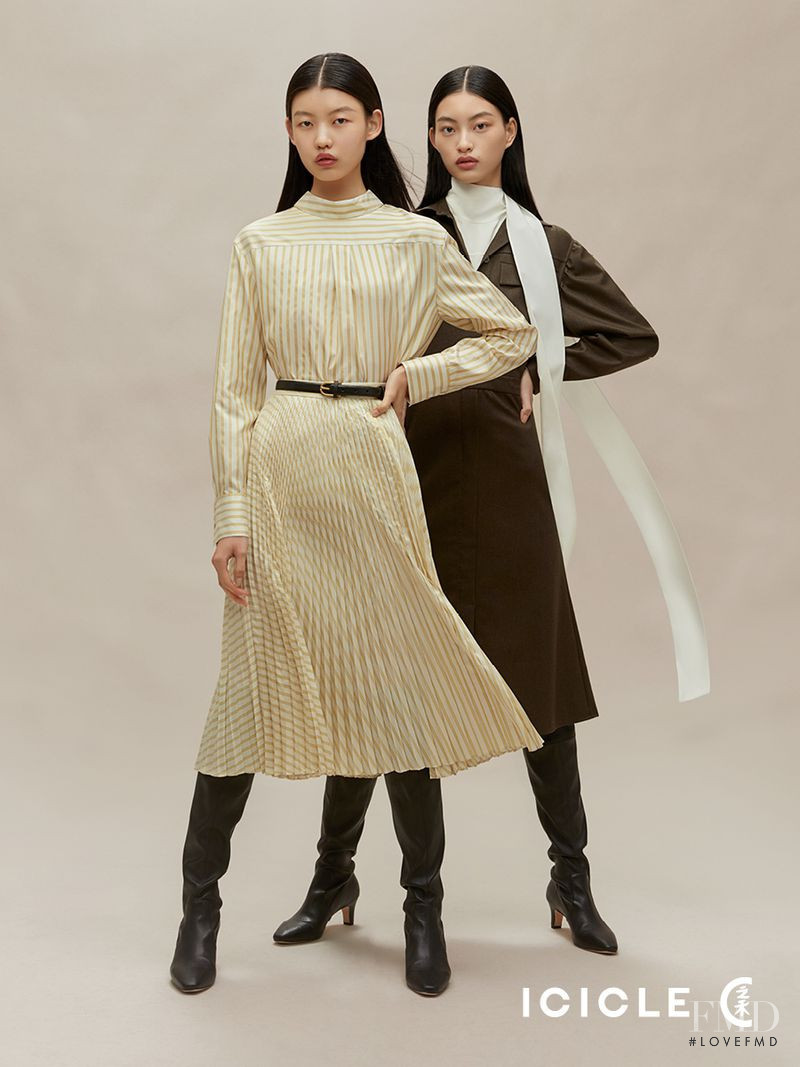 Tang He featured in  the Icicle Key Looks lookbook for Fall 2020