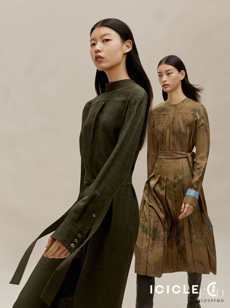 Tang He featured in  the Icicle Key Looks lookbook for Fall 2020