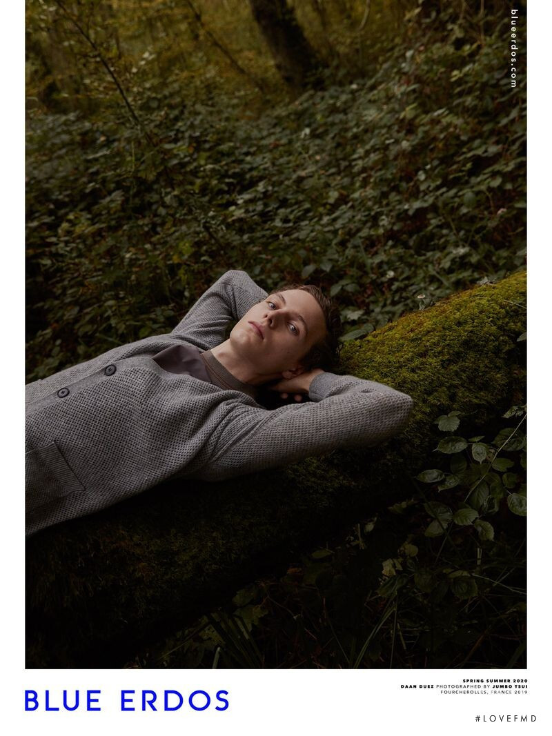 Daan Duez featured in  the Blue Erdos advertisement for Spring/Summer 2020