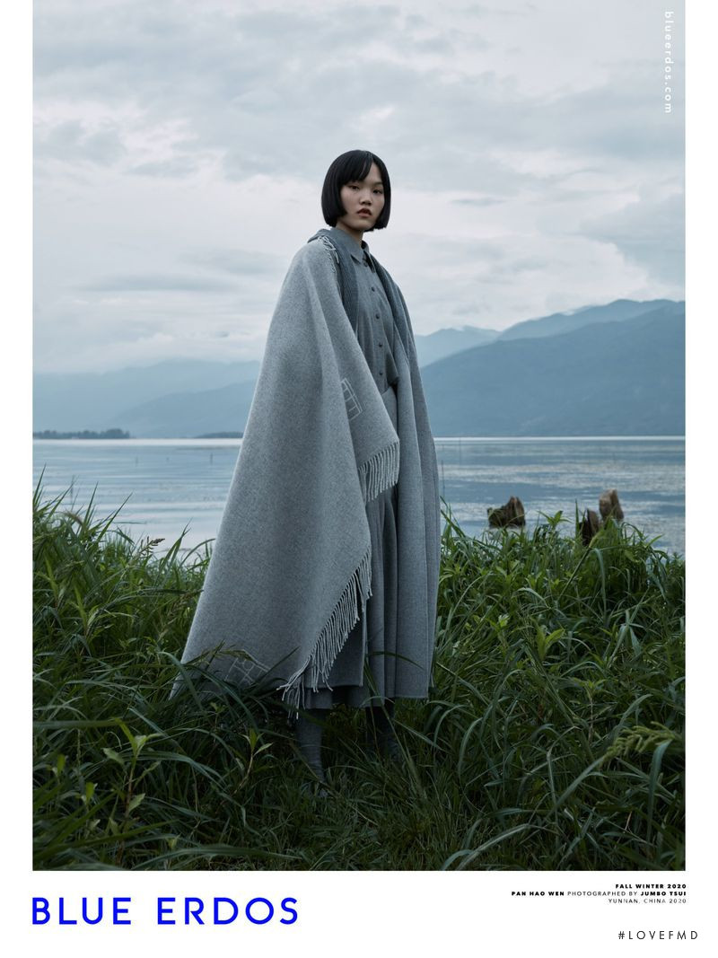 Pan Hao Wen featured in  the Blue Erdos advertisement for Autumn/Winter 2020