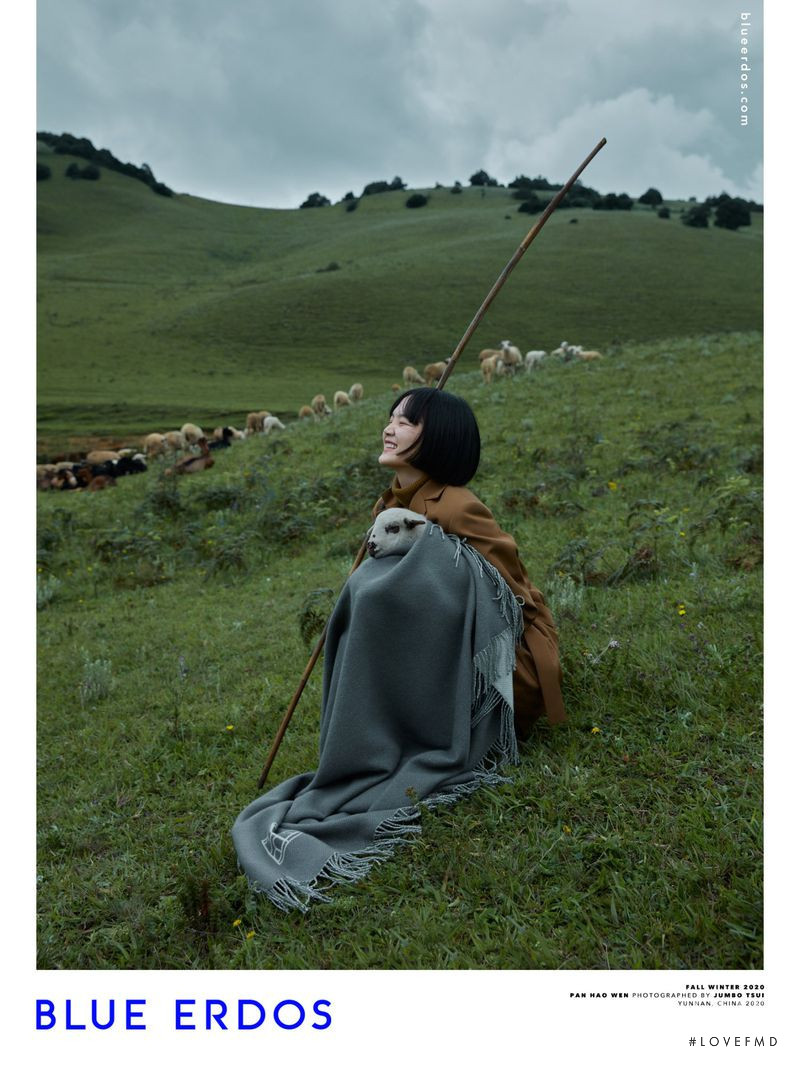 Pan Hao Wen featured in  the Blue Erdos advertisement for Autumn/Winter 2020