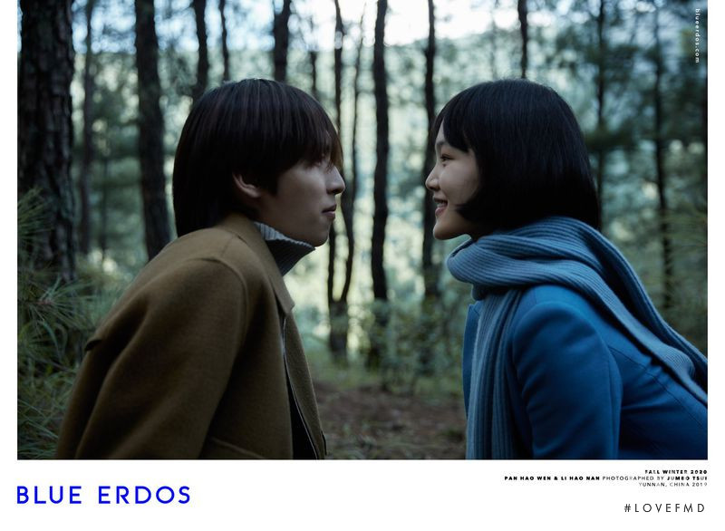 Pan Hao Wen featured in  the Blue Erdos advertisement for Autumn/Winter 2020