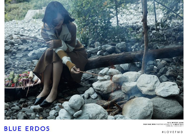 Pan Hao Wen featured in  the Blue Erdos advertisement for Autumn/Winter 2020