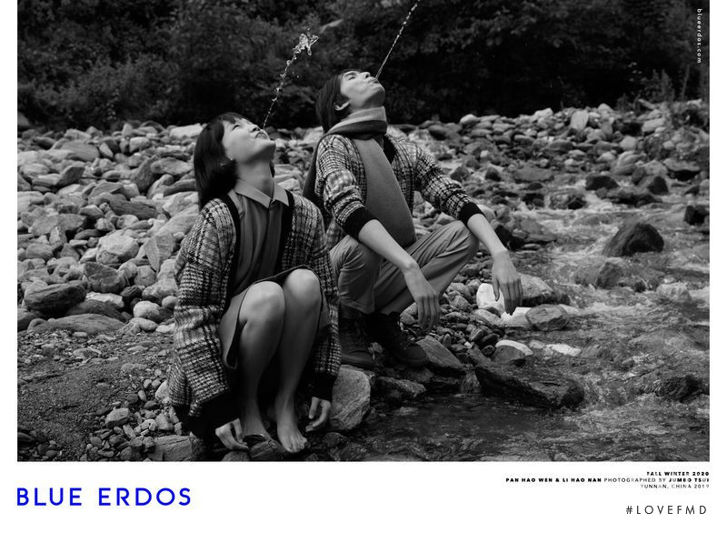 Pan Hao Wen featured in  the Blue Erdos advertisement for Autumn/Winter 2020