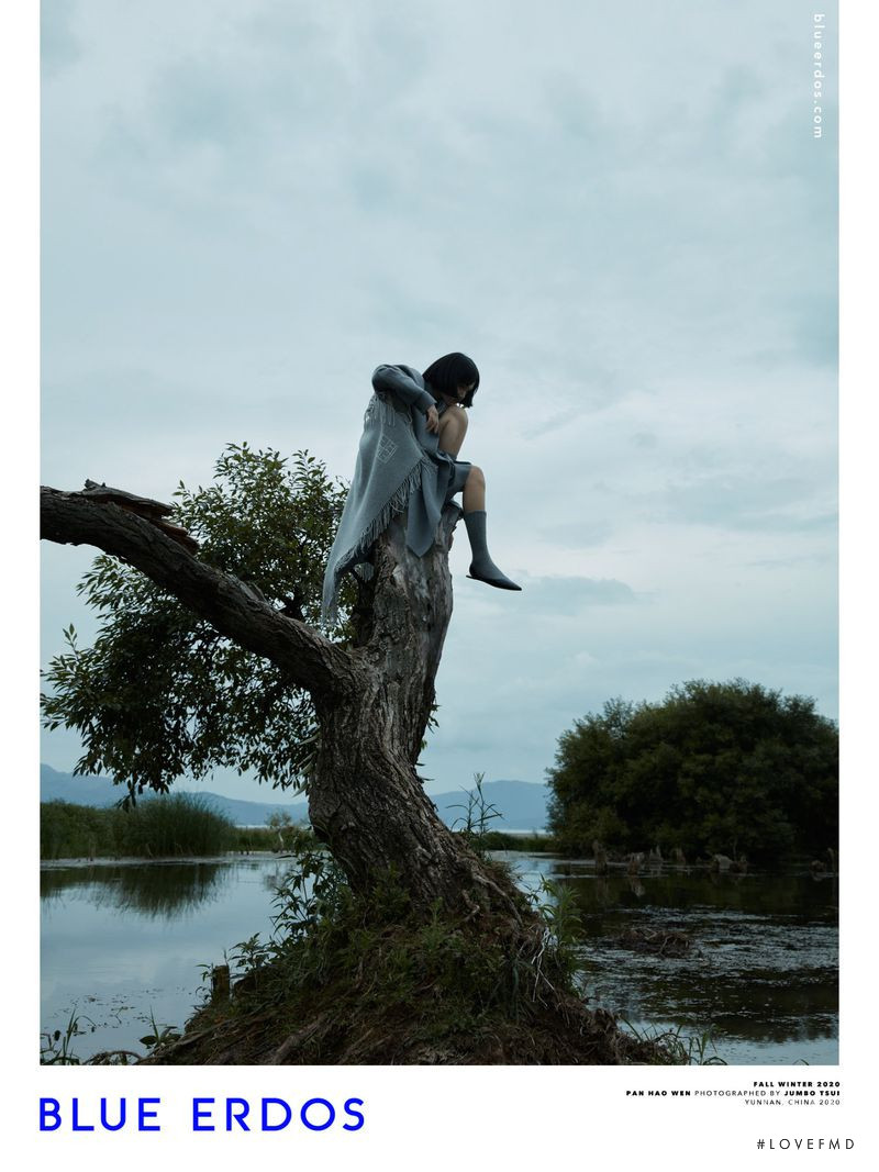 Pan Hao Wen featured in  the Blue Erdos advertisement for Autumn/Winter 2020