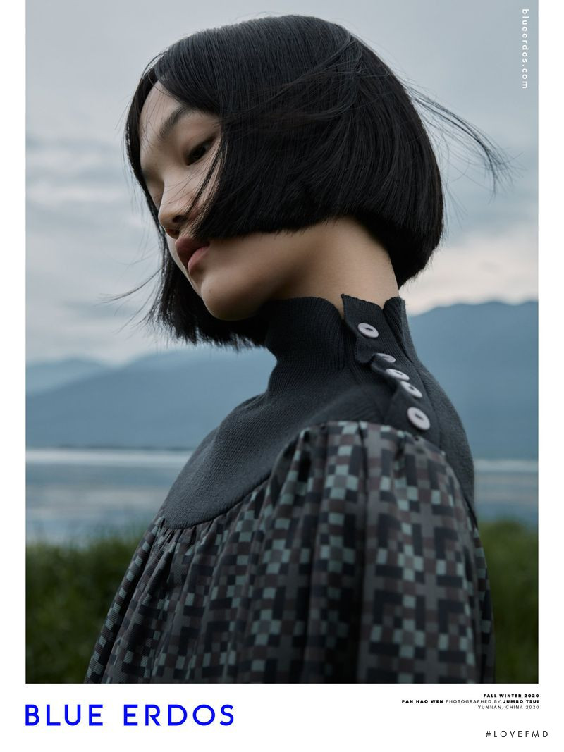 Pan Hao Wen featured in  the Blue Erdos advertisement for Autumn/Winter 2020