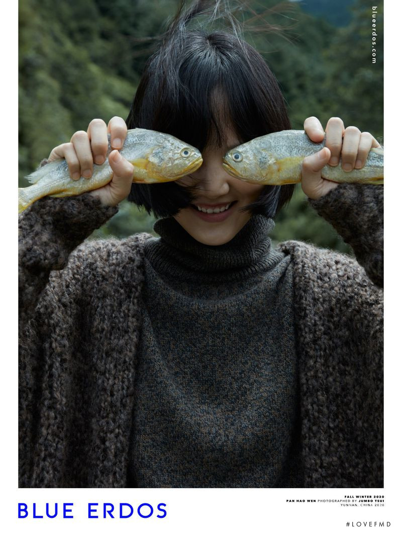 Pan Hao Wen featured in  the Blue Erdos advertisement for Autumn/Winter 2020