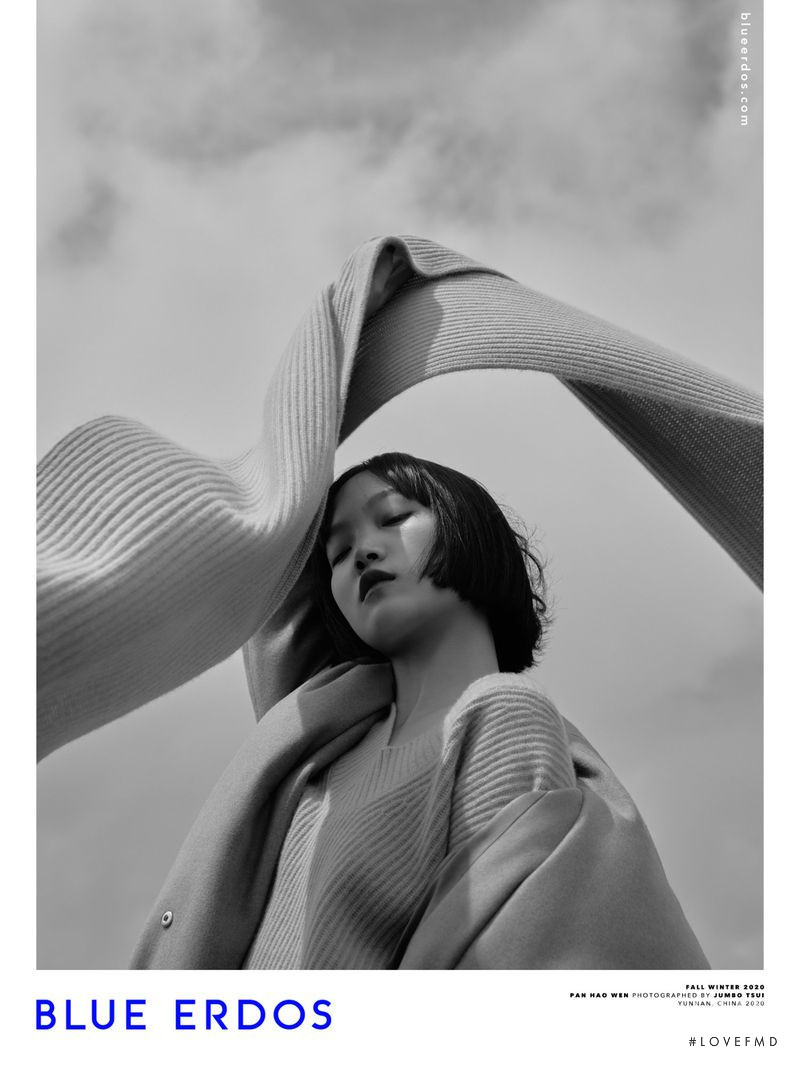 Pan Hao Wen featured in  the Blue Erdos advertisement for Autumn/Winter 2020