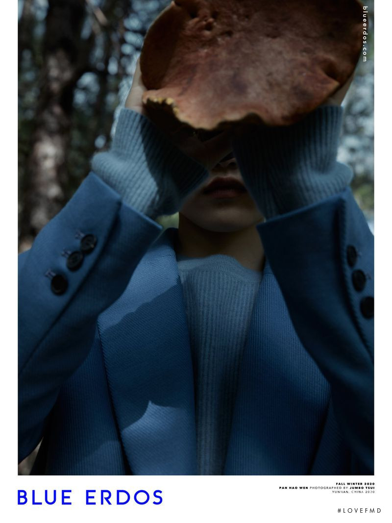 Pan Hao Wen featured in  the Blue Erdos advertisement for Autumn/Winter 2020