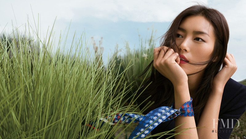 Liu Wen featured in  the Blue Erdos advertisement for Spring/Summer 2017