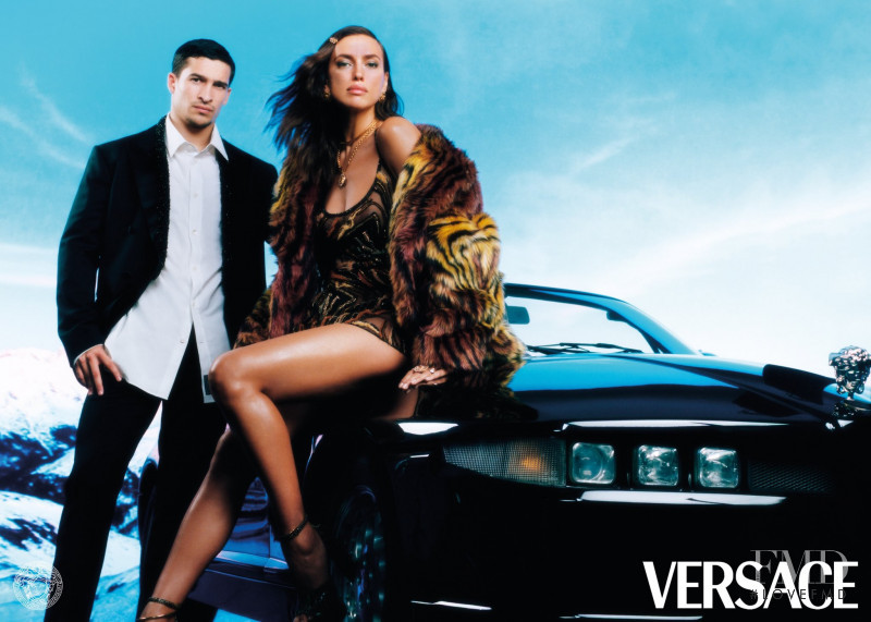 Irina Shayk featured in  the Versace advertisement for Holiday 2020