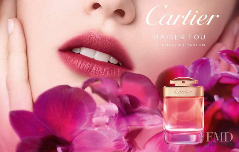 Joy van der Eecken featured in  the Cartier Baiser fou Fragrance advertisement for Winter 2017