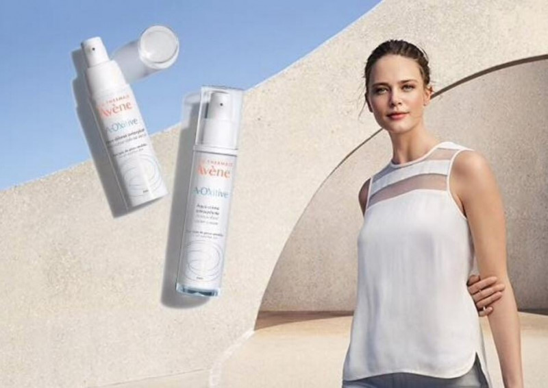 Joy van der Eecken featured in  the Avene A-Oxitive advertisement for Spring/Summer 2019