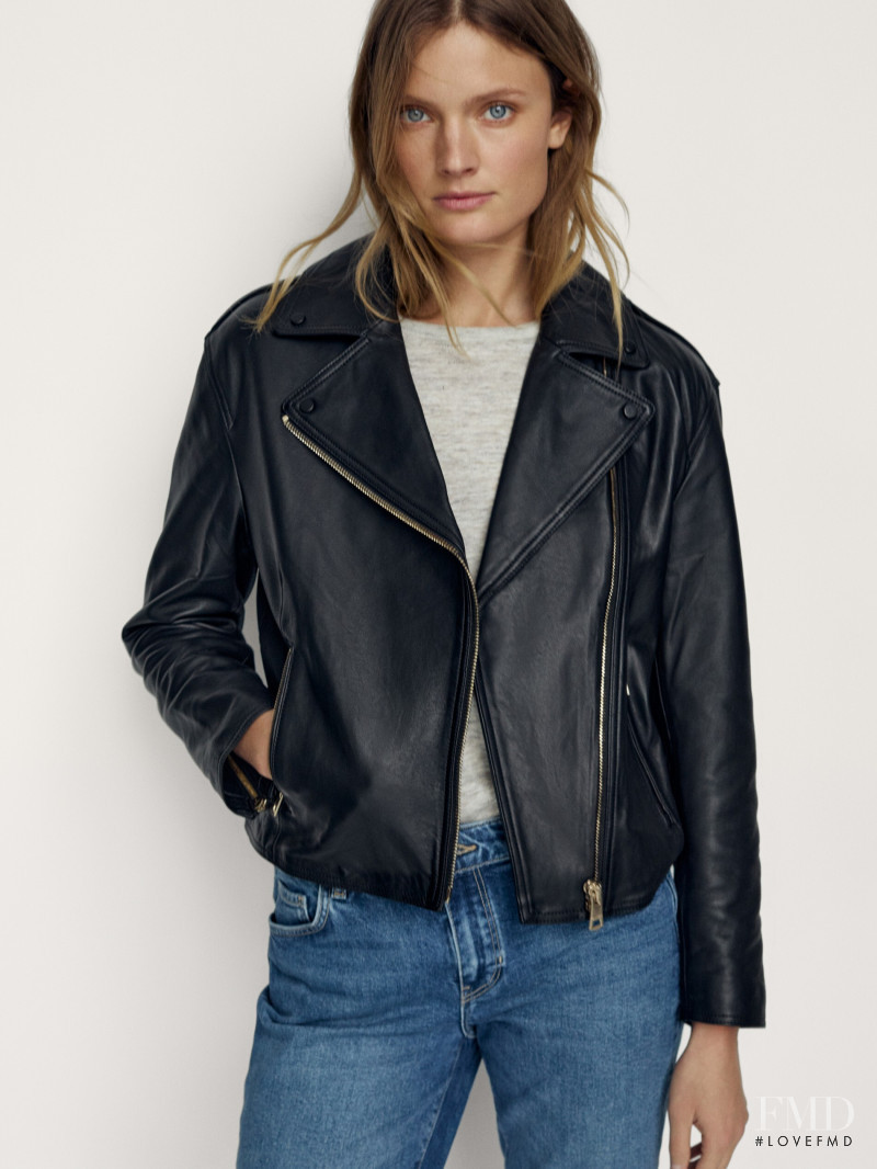 Constance Jablonski featured in  the Massimo Dutti catalogue for Pre-Fall 2021