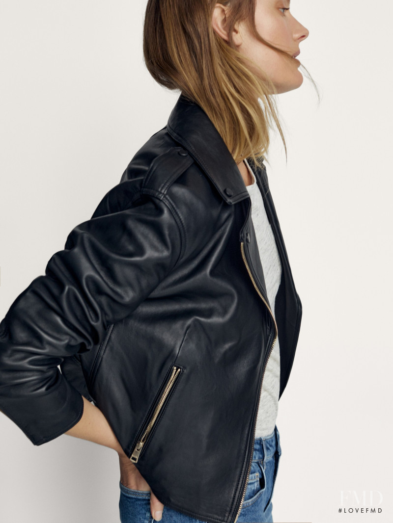 Constance Jablonski featured in  the Massimo Dutti catalogue for Pre-Fall 2021