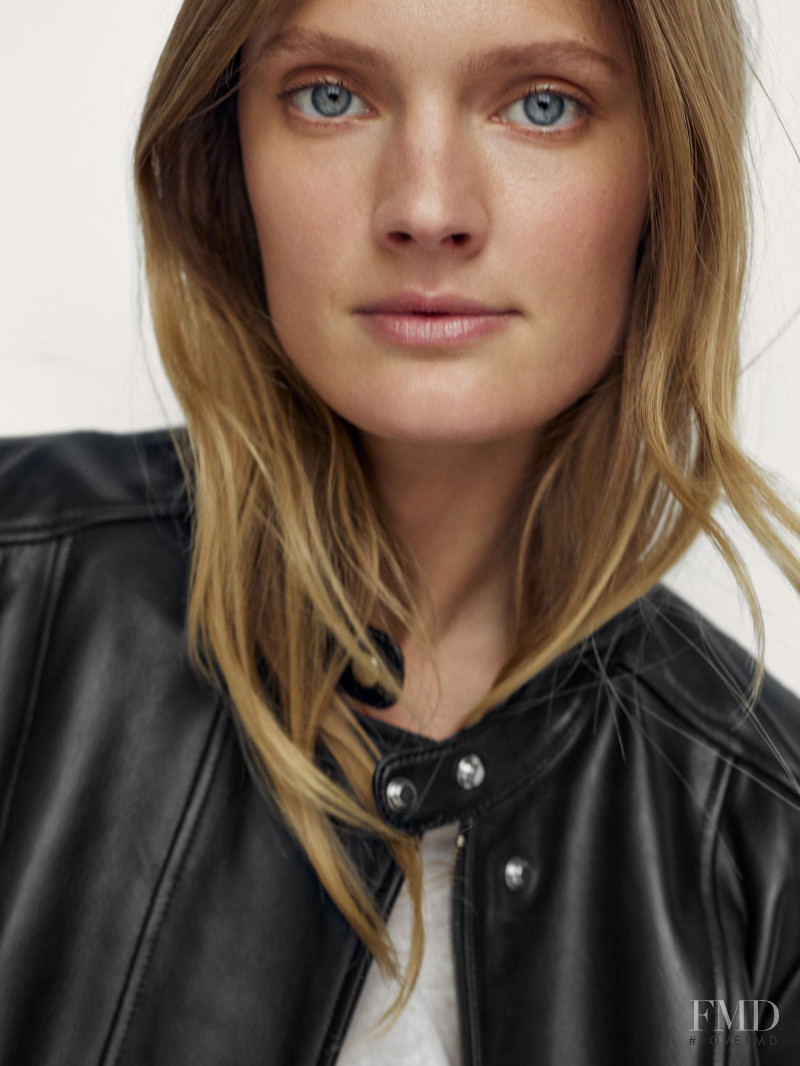 Constance Jablonski featured in  the Massimo Dutti catalogue for Pre-Fall 2021